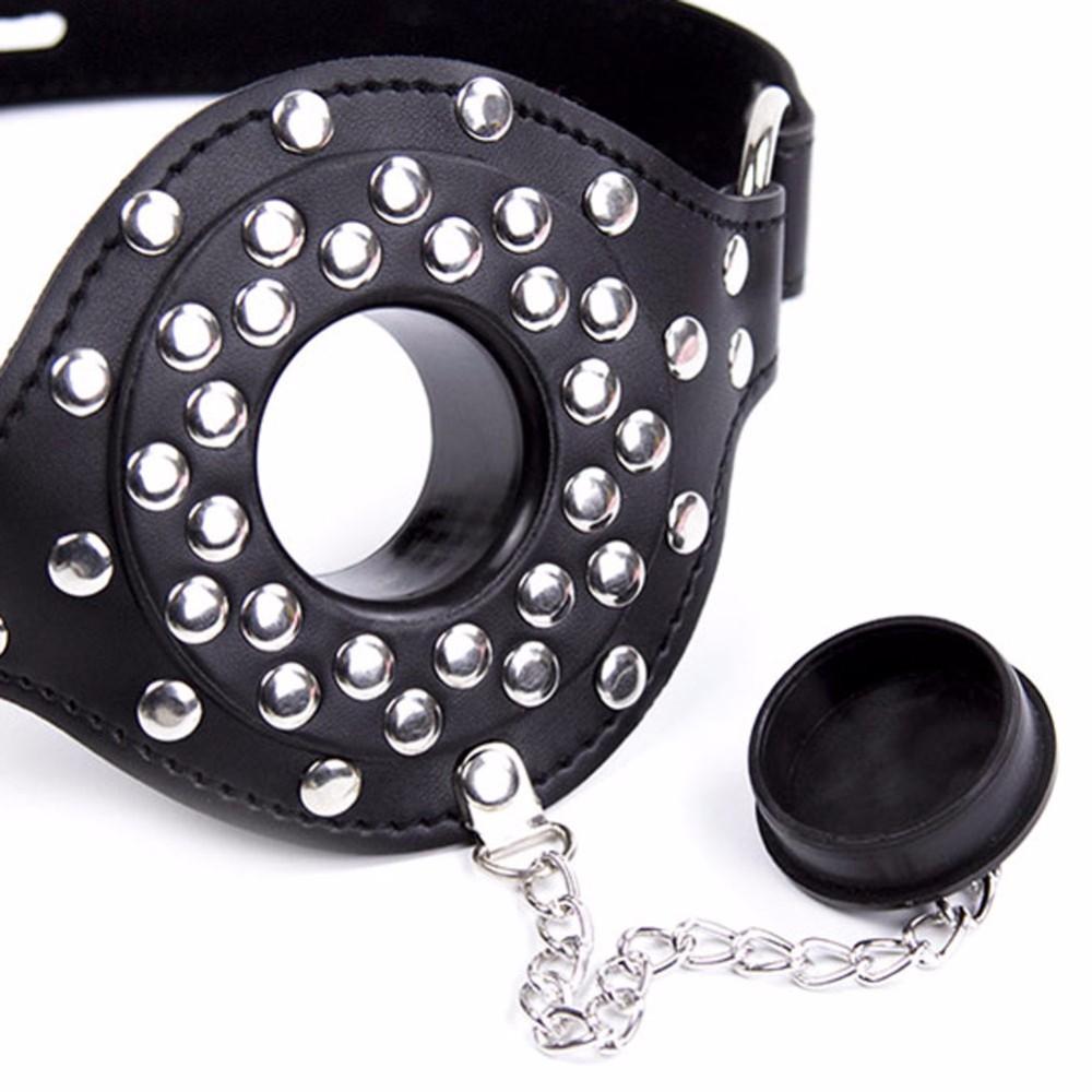 Sex toys dubaiLeatherStuddedOpenMouthFeedingGagtoys men
