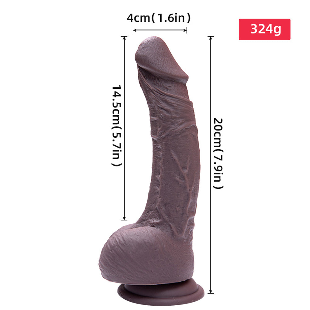 Dildo toy Extra Large Ultra Realistic Silicone for women black 7.9 Inch