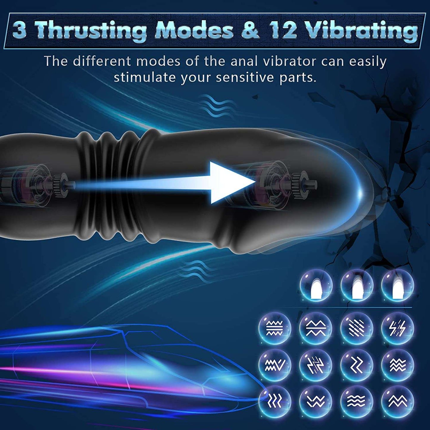 Sex toys dubai7ModesHeadRetractableAnalPlugwithCockRingforMen,CouplesSexToystoys men