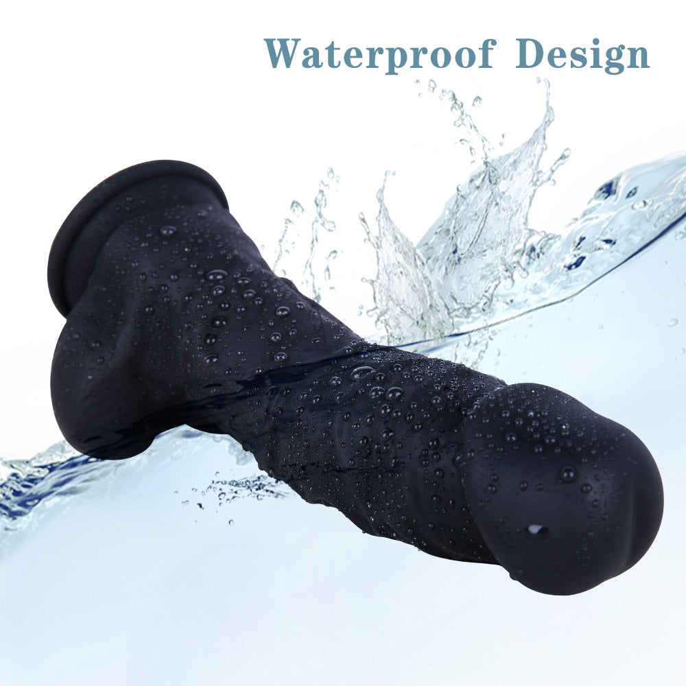 Sex toys dubaiB132ClassicGirthyRealisticBlackLiquidSiliconeSuctionCupDildowithBalls8.6Inchtoys men
