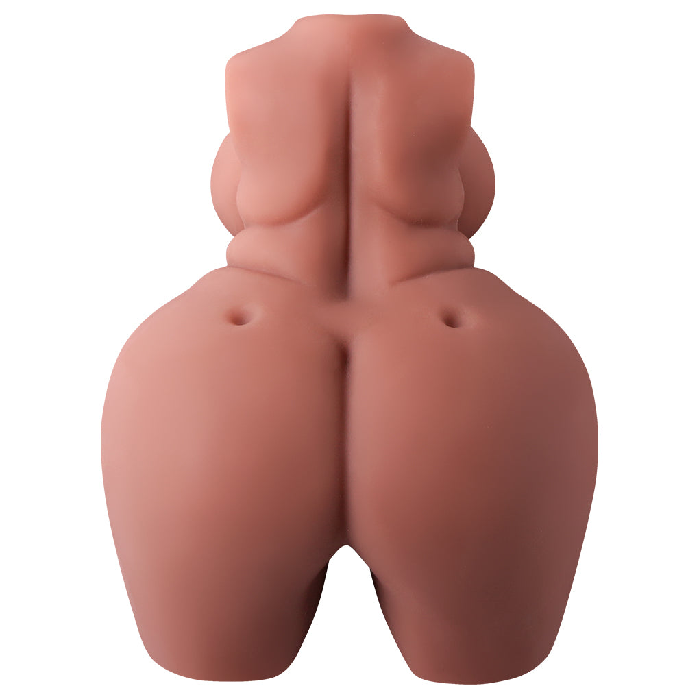 Sex toys dubai3.9kg Coffee Color Kilogram Jumbo Boobs and Nipples Sex Half Doll with 3 Realistic Textured Virgin Vagina and Vagina Cups GetmoreFuntoys men