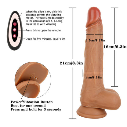 Sex toys  dubai🎁 D40RealisticThrusting&WarmingSiliconeVibratingDildowithRemoteControl8.3Inch(3 days delivery)toys  men