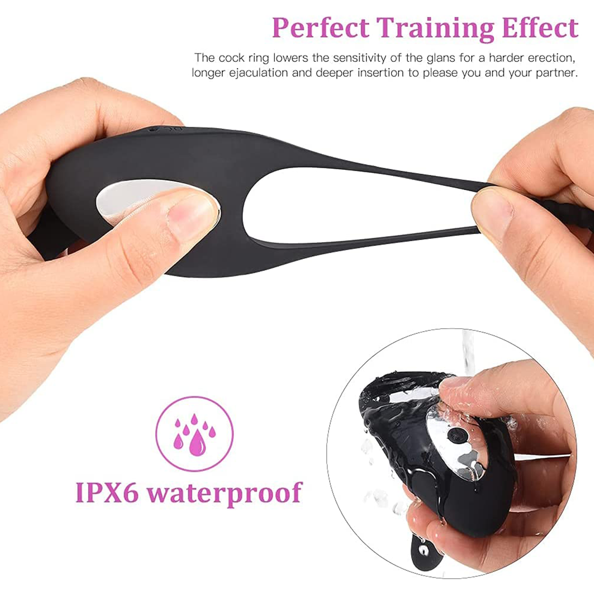 Sex toys  dubaiRechargableCockRingwithTongueClitoralStimulatorwith7VibrationModesDualMotors(RemoteControl)toys  men