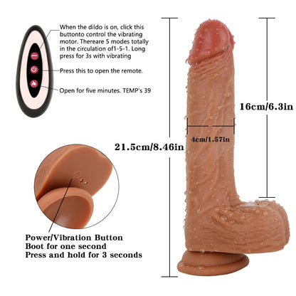 Most Realistic Silicone Dildo for Women – 8.5 Inch Big Penis Vibrator Meat Stick