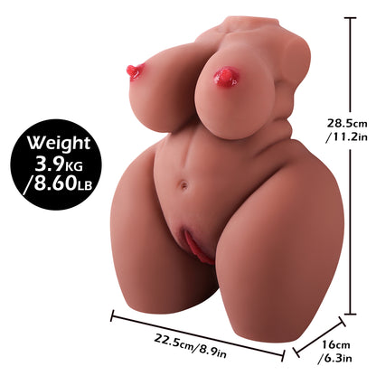 Sex toys  dubai3.9kg Coffee Color Kilogram Jumbo Boobs and Nipples Sex Half Doll with 3 Realistic Textured Virgin Vagina and Vagina Cups GetmoreFuntoys  men