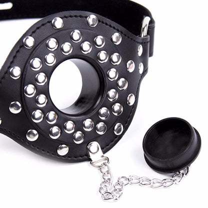 Sex toys  dubaiLeatherStuddedOpenMouthFeedingGagtoys  men