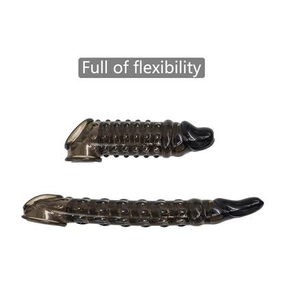 Sex toys  dubai1PcsBlackPenisSleeveCockEnlarger,DelayEjaculationDualSupportSheathwithConvexGrainforCoupletoys  men