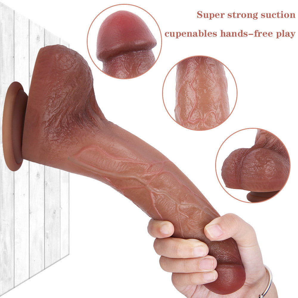 uae dubai bestG55MuscleManUltraRealisticDualDensityLiquidSiliconeSuctionCupDildowithBalls9.5Inchsex meaning