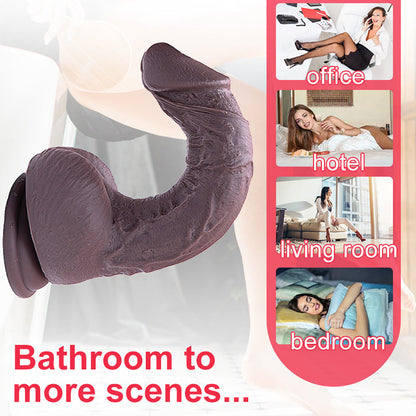 Dildo toy  Extra Large Ultra Realistic Silicone for women black 7.9 Inch