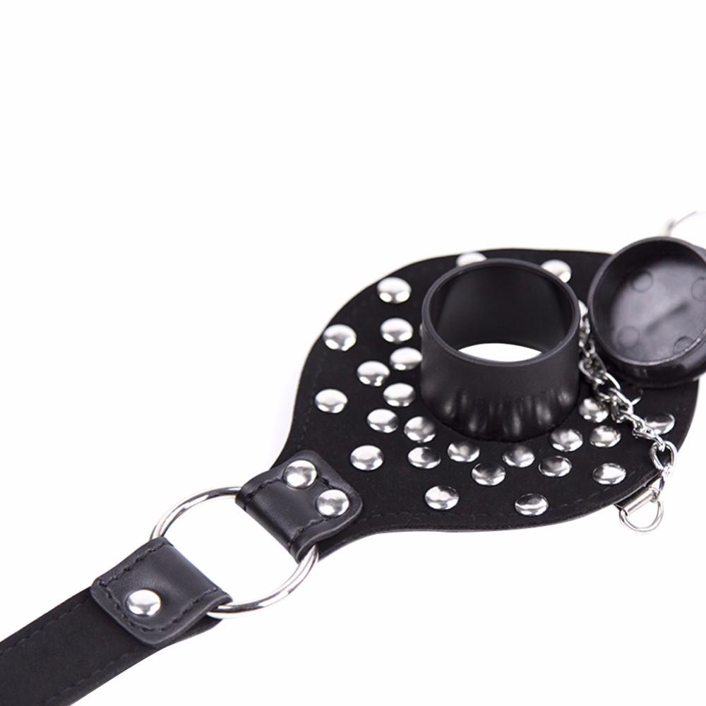 Sex toys  dubaiLeatherStuddedOpenMouthFeedingGagtoys  men