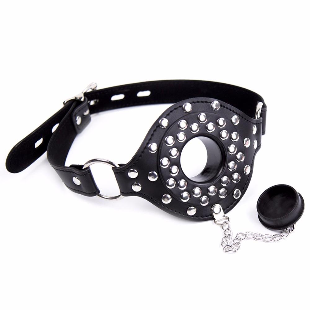 Sex toys  dubaiLeatherStuddedOpenMouthFeedingGagtoys  men