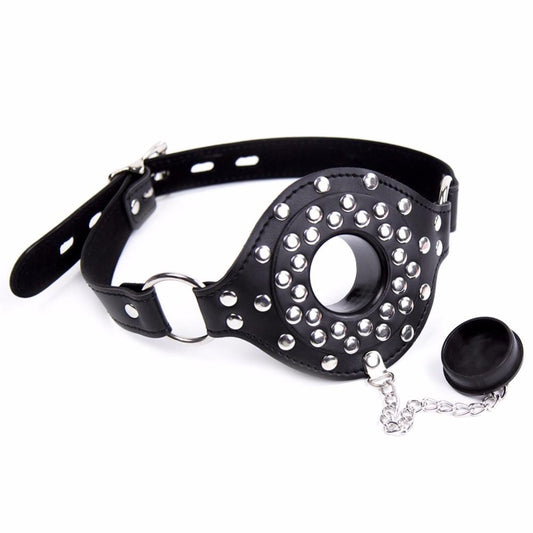 Sex toys  dubaiLeatherStuddedOpenMouthFeedingGagtoys  men