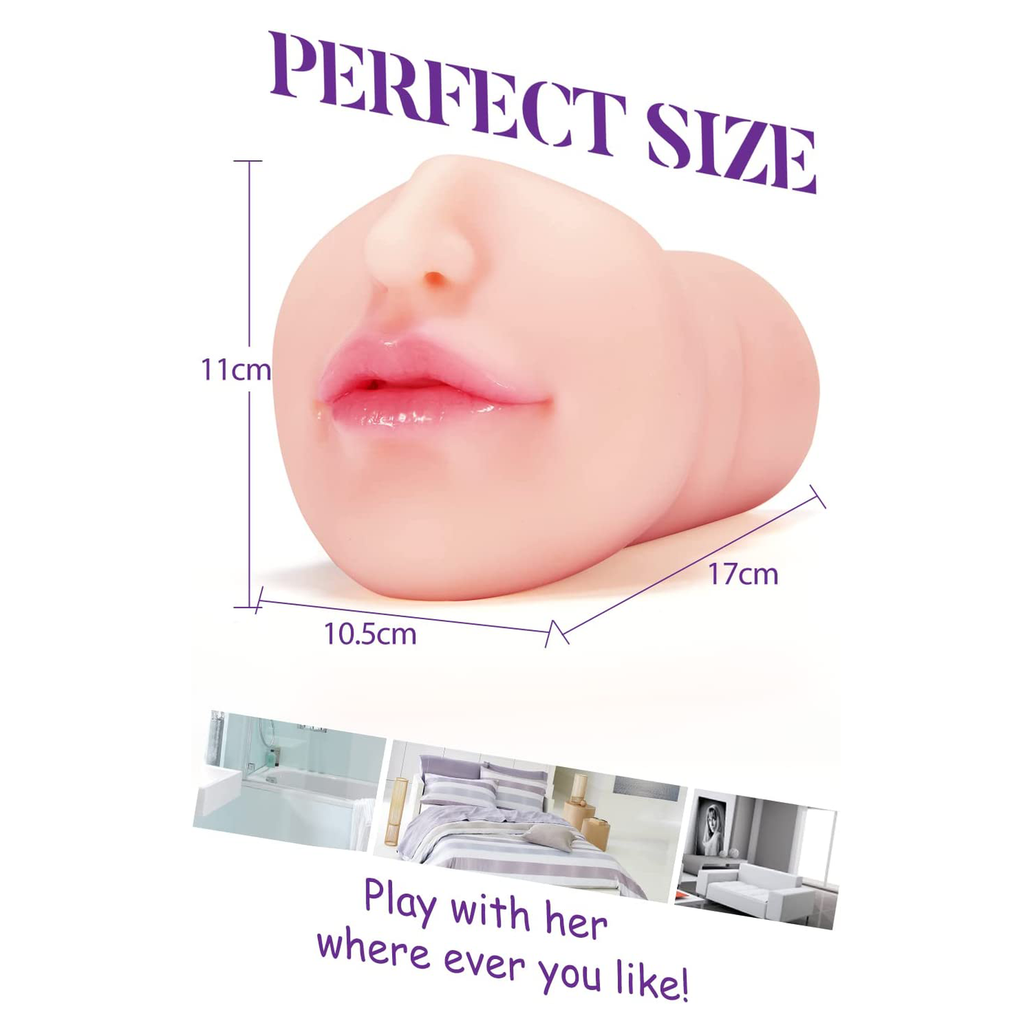 Sex toys  dubaiRealisticGirlsMouthforBlowjobwithLight-ColoredSkinFaceandLifelikeLips17*11*10.5cmtoys  men