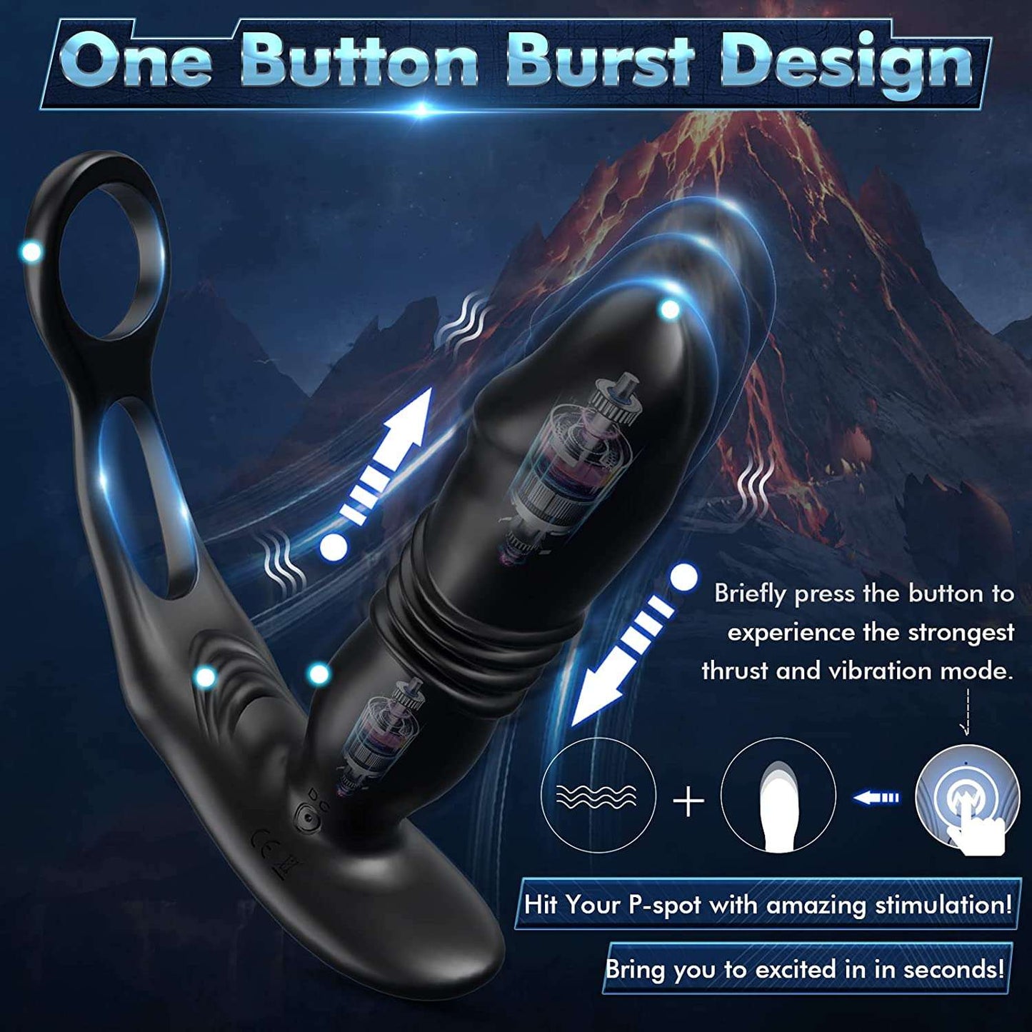 Sex toys  dubai7ModesHeadRetractableAnalPlugwithCockRingforMen,CouplesSexToystoys  men