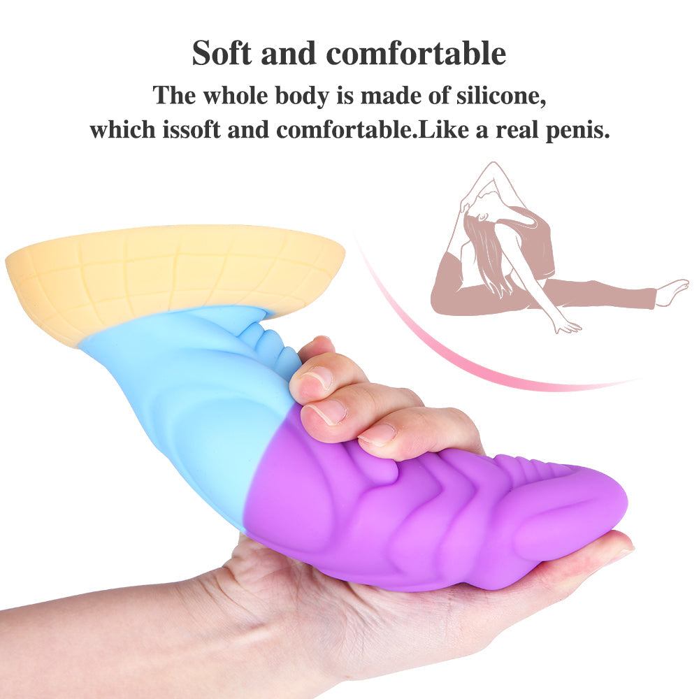 Dildo toy Colorful Mixed Color Alien Dildo - Thick Rainbow