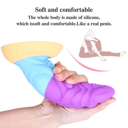 Dildo toy Colorful Mixed Color Alien Dildo - Thick Rainbow