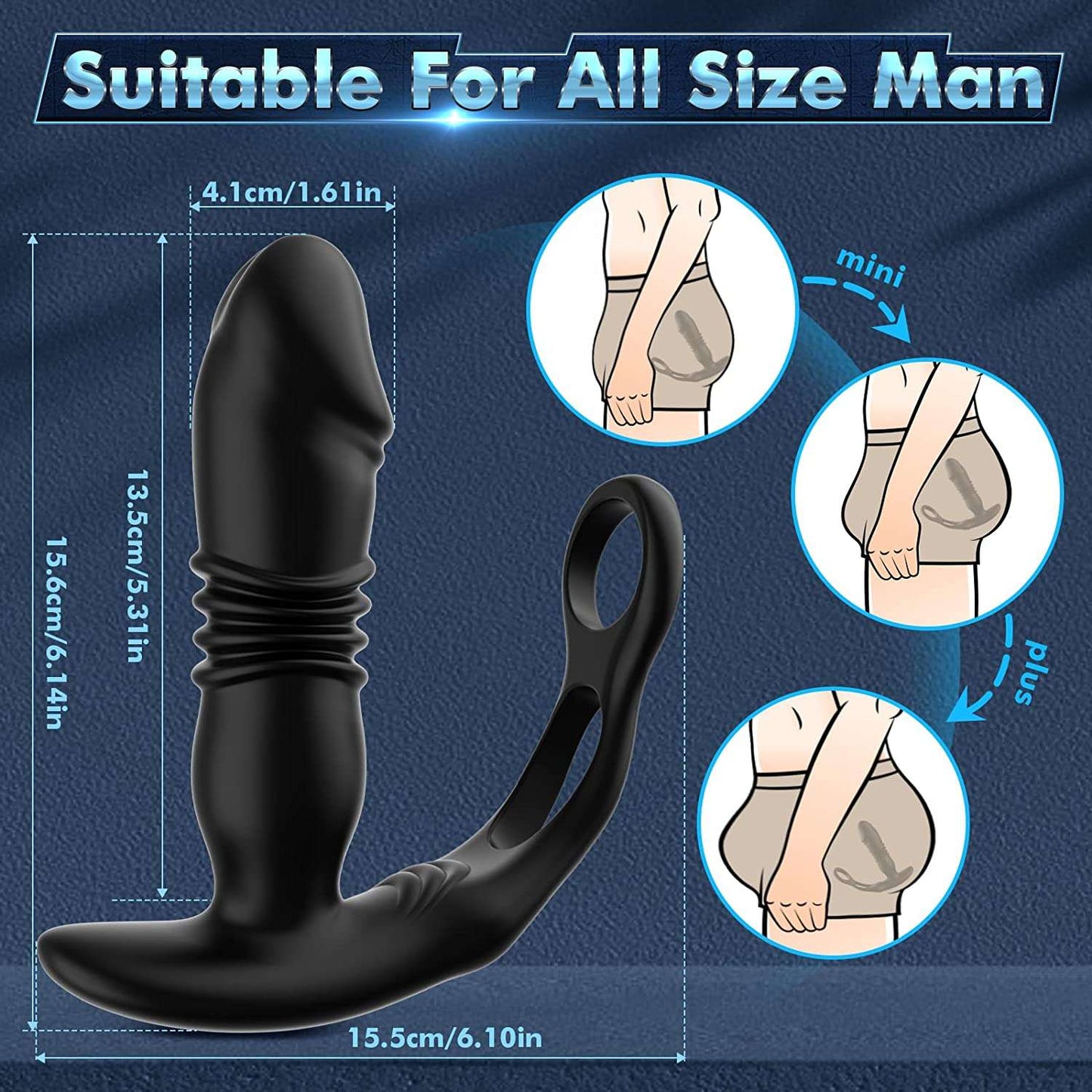 Sex toys  dubai7ModesHeadRetractableAnalPlugwithCockRingforMen,CouplesSexToystoys  men