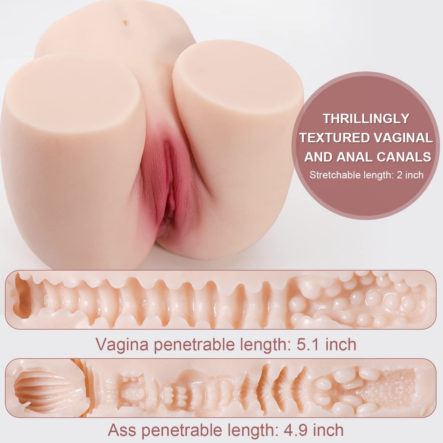 sex doll uae men video3DMiniSexMasturbatorwithRealisticPussy&AssforMenMasturbation,Double-EntryStrokerAdultLoveDollforVaginalAnalSexPleasureFlesh(2.6KG,5.7LB)Realistic Silicone  Style