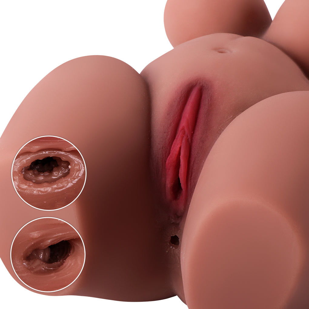 Sex toys  dubai3.9kg Coffee Color Kilogram Jumbo Boobs and Nipples Sex Half Doll with 3 Realistic Textured Virgin Vagina and Vagina Cups GetmoreFuntoys  men